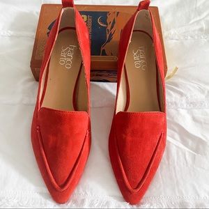 FRANCO SARTO Orange Suede Loafers
